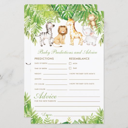 Baby en adviezen voor oerwouden (Voorkant / Achterkant)