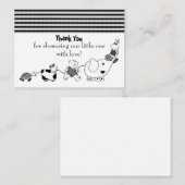 Baby en Animal Safari Dank u wel Notitiekaartje (Voorkant / Achterkant)