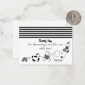 Baby en Animal Safari Dank u wel Notitiekaartje (Voorkant / Achterkant in situ)