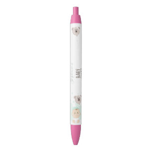 Baby en Beer ballon Baby shower Zwarte Inkt Pen