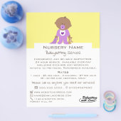 Baby en Beer van de cartoon, Babysitter, Dagopvang Flyer (Enkel)