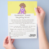 Baby en Beer van de cartoon, Babysitter, Dagopvang Flyer (Hand)