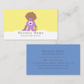 Baby en Beer van de cartoon, Babysitter, Dagopvang Visitekaartje (Voorkant / Achterkant)