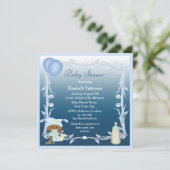 Baby en blauw Baby shower in Afrika Kaart (Staand voorkant)