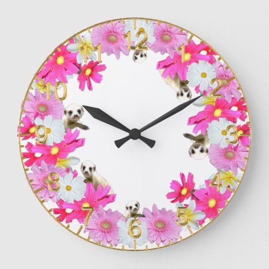 Baby en bloemen, wandklok (Voorkant)