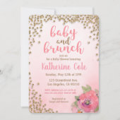 Baby en Brunch Baby shower Glitter Uitnodiging (Voorkant)