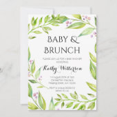 Baby en Brunch Botanische Douche Uitnodiging (Voorkant)