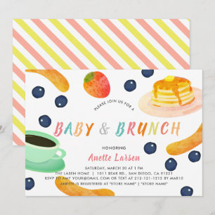 Baby en Brunch Pancake Coffee Berry Baby shower Kaart