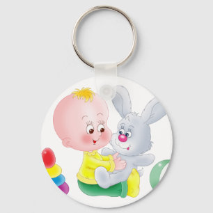 Baby en bunny sleutelhanger