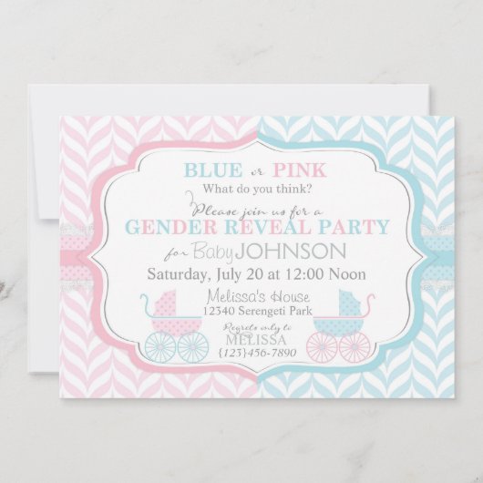 Baby- en Chevron-afdrukken Kaart (Achterkant)