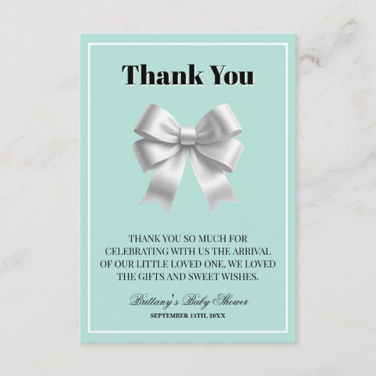 Baby en Co Baby shower Dank u Informatiekaartje (Voorkant)