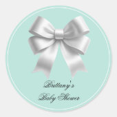 Baby en Co. Modern Blauwgroen Baby shower Ronde Sticker (Voorkant)