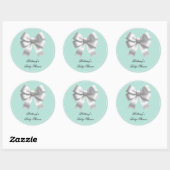 Baby en Co. Modern Blauwgroen Baby shower Ronde Sticker (Vel)