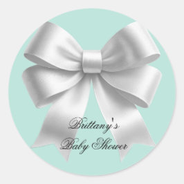 Baby en Co. Modern Blauwgroen Blauw Baby shower Ronde Sticker