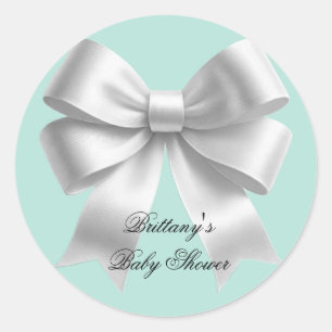Baby en Co. Modern Blauwgroen Blauw Baby shower Ronde Sticker