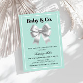 Baby en Co. Silver Bow Baby shower Uitnodiging
