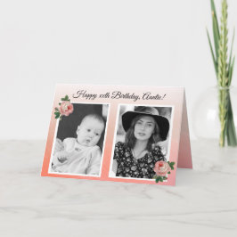 Baby en de huidige foto Coral Birthday Kaart