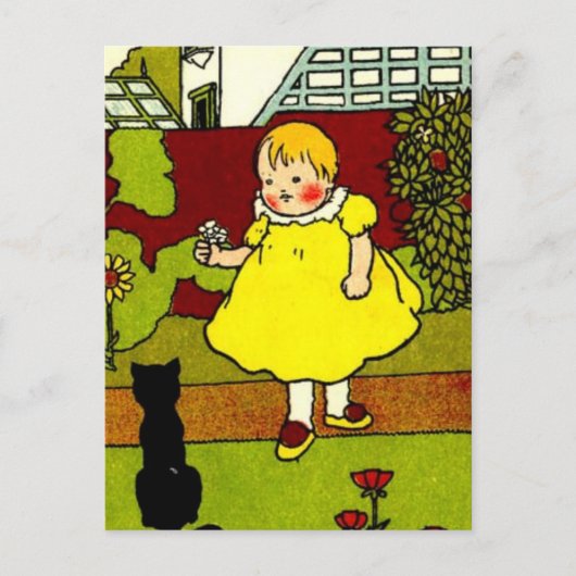 Baby en de Zwarte Kat Briefkaart (Voorkant)