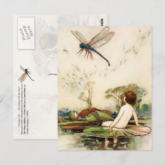 Baby en drakenvlucht briefkaart (Voorkant / Achterkant)