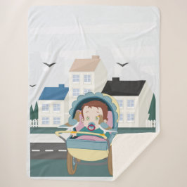 Baby en duiven sherpa deken