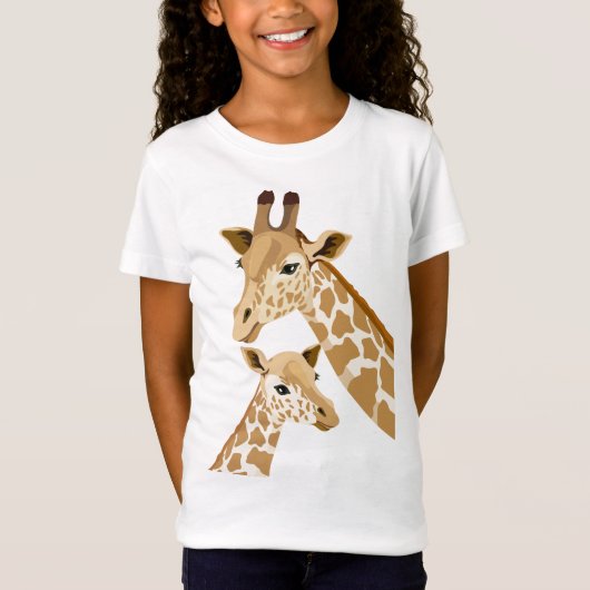 Baby en Giraffes Kinder T-Shirten T-shirt (Voorkant)