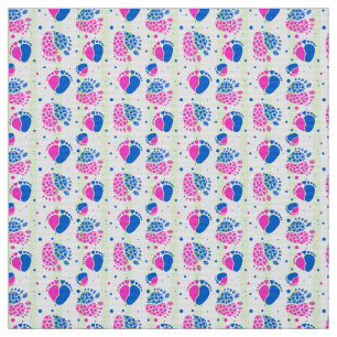 Baby en harten in blauwe en roze kleur stof