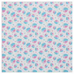 Baby en harten in blauwe en roze kleur stof