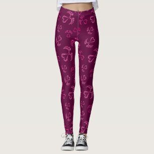 Baby en harten met roze glitterpatroon leggings