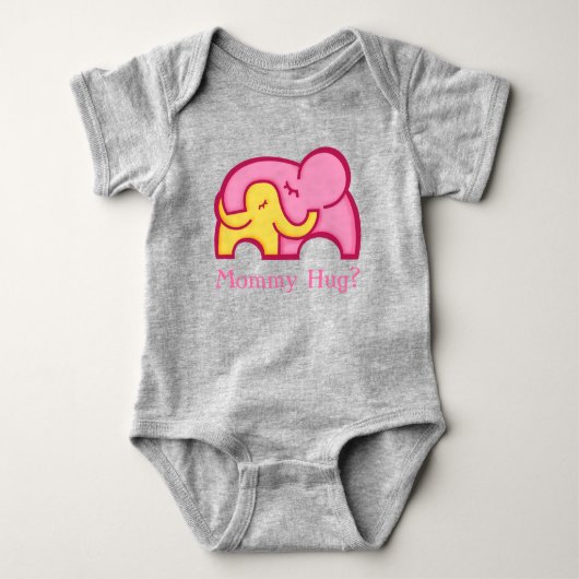 Baby en het t-shirt van een baby met een olifant (Voorkant)