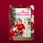 Baby en hond super schattig kerstkaart kaart
