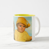 Baby en hond tweekleurige koffiemok (Voorkant rechts)