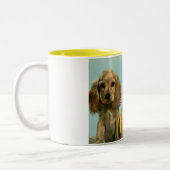 Baby en hond tweekleurige koffiemok (Links)