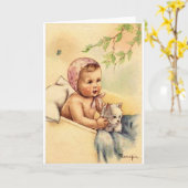  Baby en keukenWenskaart Kaart (Gele Bloem)