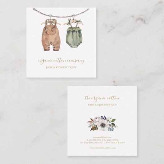 Baby en kinder Kleding winkel visitekaartje (Voorkant / Achterkant)
