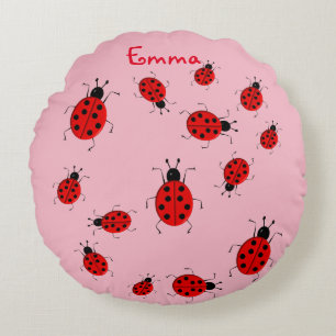 Baby en Kinderen, schattige ladybugs, gepersonalis Rond Kussen