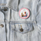 Baby en Kitten | Gigi om Baby shower te zijn Ronde Button 5,7 Cm (In situ)