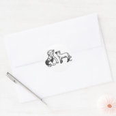 Baby en lamsvlees ronde sticker (Envelop)