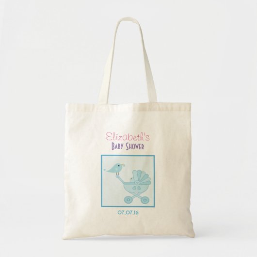 Baby en mama bluebirds Baby shower gunst Tote Bag (Voorkant)