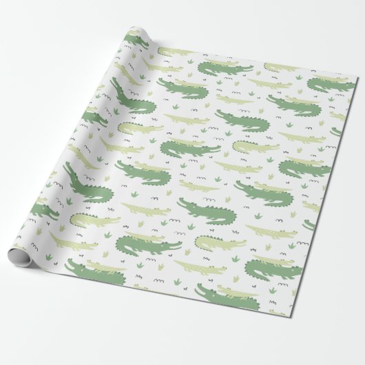 Baby en Mama Gators Cadeaupapier (Uitgerold)