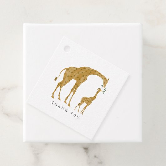 Baby en Mama Giraffe Voedertijd Baby shower Bedankjes Labels (In situ)