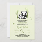 Baby en mama Panda Beer Baby shower Uitnodiging (Voorkant)