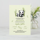Baby en mama Panda Beer Baby shower Uitnodiging (Staand voorkant)