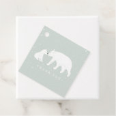 Baby en Mama Polar Beer Winterblauw Baby shower Bedankjes Labels (In situ)