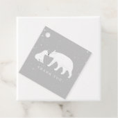 Baby en Mama Polar Beer Wintergrijs Baby shower Bedankjes Labels (In situ)