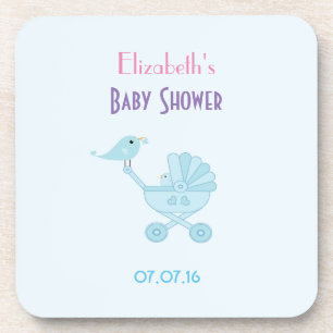 Baby en mammie Bluebird Baby shower Bier Onderzetter