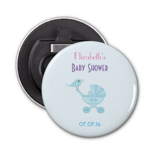 Baby en mammie Bluebird baby shower Favor Button Flesopener