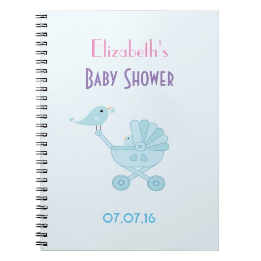 Baby en mammie Bluebird Baby shower Notitieboek (Voorkant)