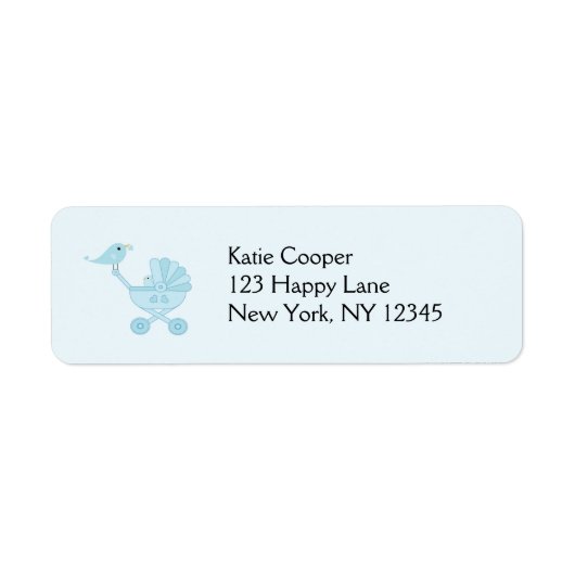 Baby en mammie Bluebird Etiket (Voorkant)