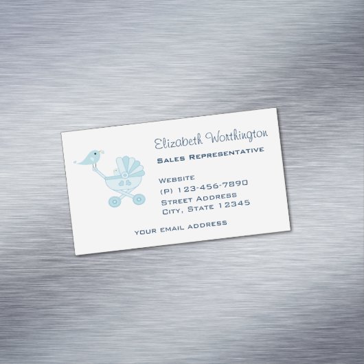 Baby en mammie Bluebird Magnetisch Visitekaartje (Voorbeeld)