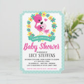 Baby en mammie Flamingo Baby shower Kaart (Staand voorkant)